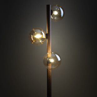 Lampa podłogowa Estera Wood TK Lighting | 3 szklane kule