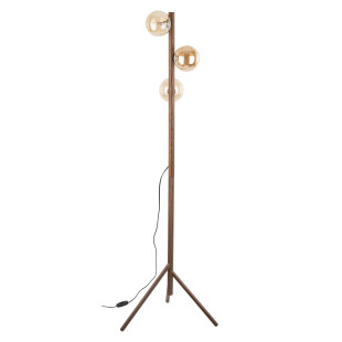 Lampa podłogowa Estera Wood TK Lighting | 3 szklane kule