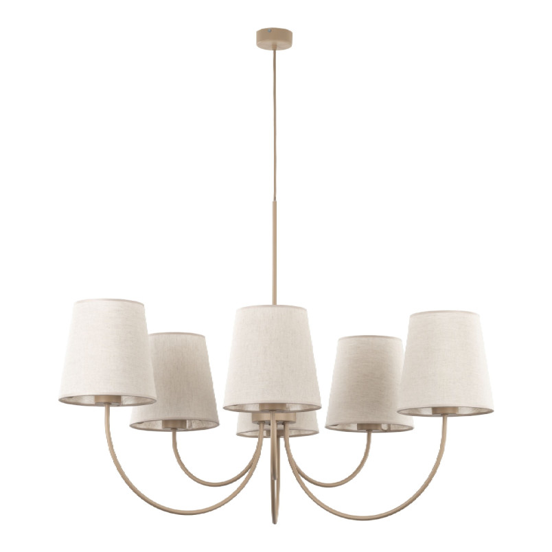 Żyrandol Candi 6 abażurów beżowy TK Lighting | Elegancki design