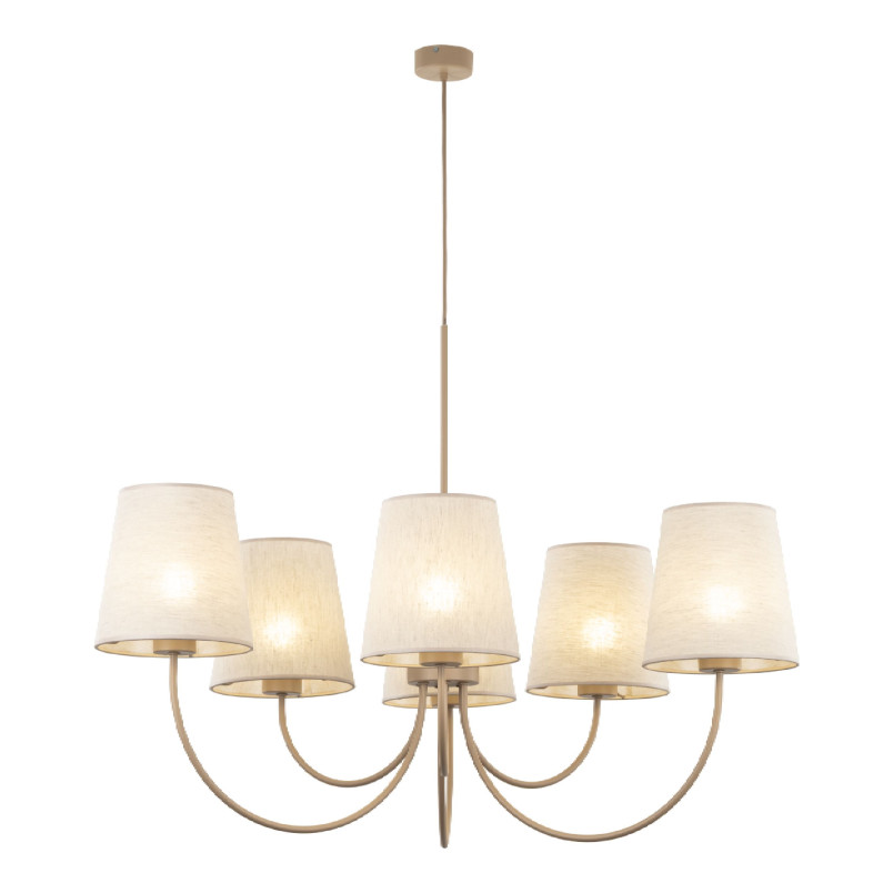 Żyrandol Candi 6 abażurów beżowy TK Lighting | Elegancki design