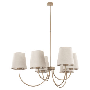 Żyrandol Candi 6 abażurów beżowy TK Lighting | Elegancki design
