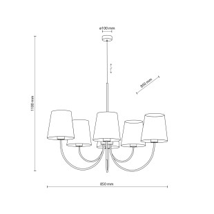 Żyrandol Candi 6 abażurów beżowy TK Lighting | Elegancki design