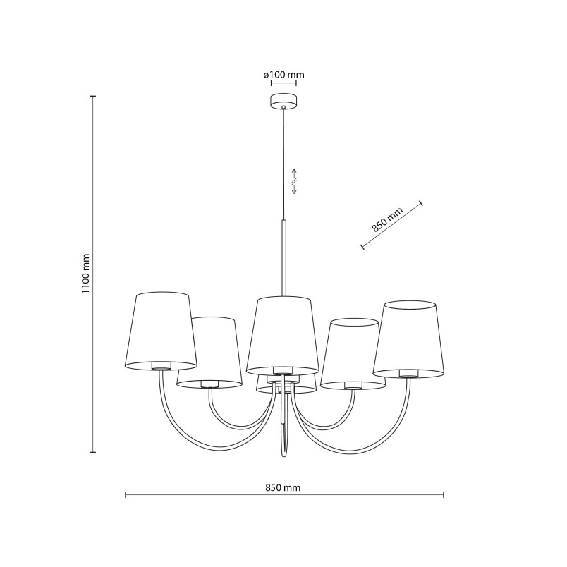 Żyrandol Candi 6 abażurów beżowy TK Lighting | Elegancki design