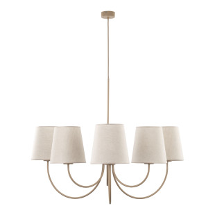 Żyrandol Candi 6 abażurów beżowy TK Lighting | Elegancki design