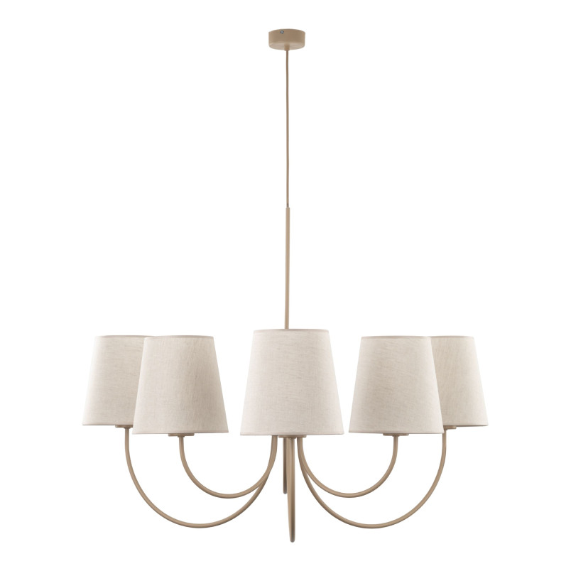 Żyrandol Candi 6 abażurów beżowy TK Lighting | Elegancki design