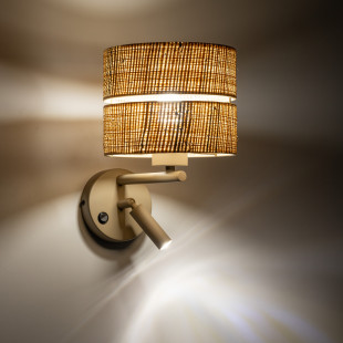 Kinkiet boho Calma rafia TK Lighting | Lampa do czytania