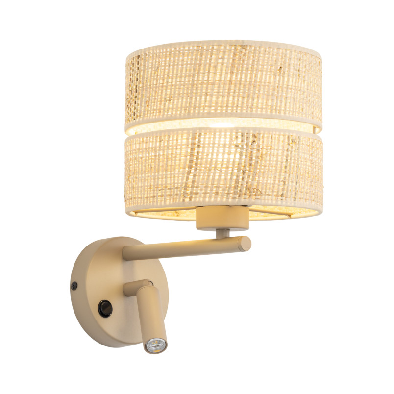 Kinkiet boho Calma rafia TK Lighting | Lampa do czytania
