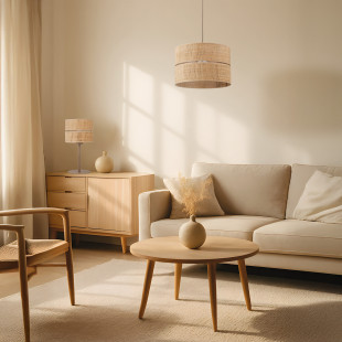 Lampa wisząca boho Calma TK Lighting | Naturalna rafia
