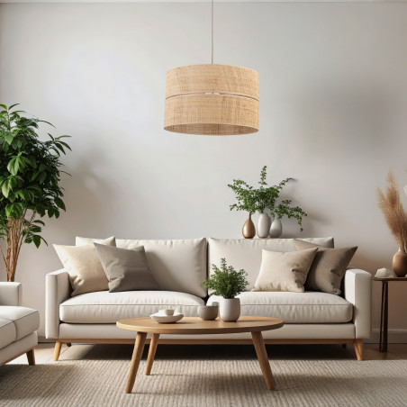 Lampa wisząca boho Calma TK Lighting | Naturalna rafia