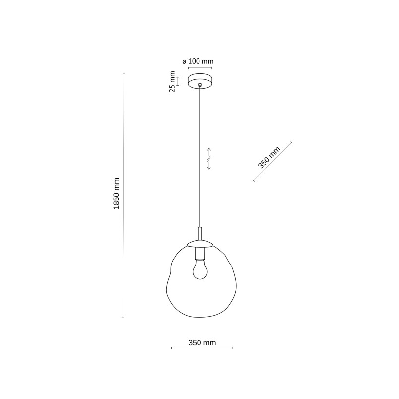 Lampa wisząca szklana Lava Brown TK Lighting | Elegancki design