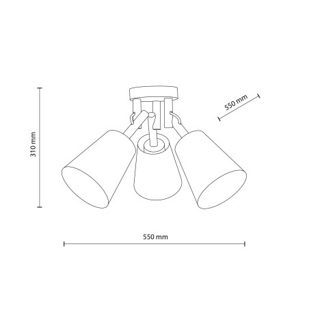 Lampa sufitowa Vaio 3 klosze | TK Lighting - Skandynawski design