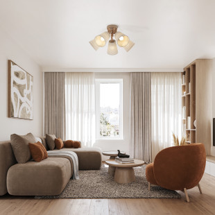 Lampa sufitowa 5 kloszów Vaio beż TK Lighting | Skandynawski styl