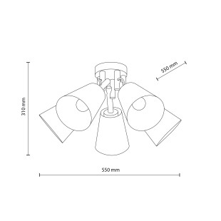 Lampa sufitowa 5 kloszów Vaio beż TK Lighting | Skandynawski styl