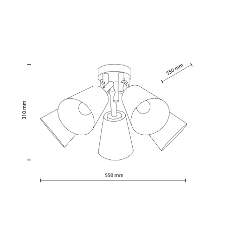 Lampa sufitowa 5 kloszów Vaio beż TK Lighting | Skandynawski styl