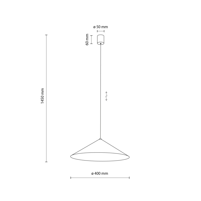 Lampa wisząca stożek Lume | Beżowa, metalowa | TK Lighting