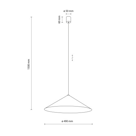 Lampa wisząca stożek Lume | Beżowa, metalowa | TK Lighting