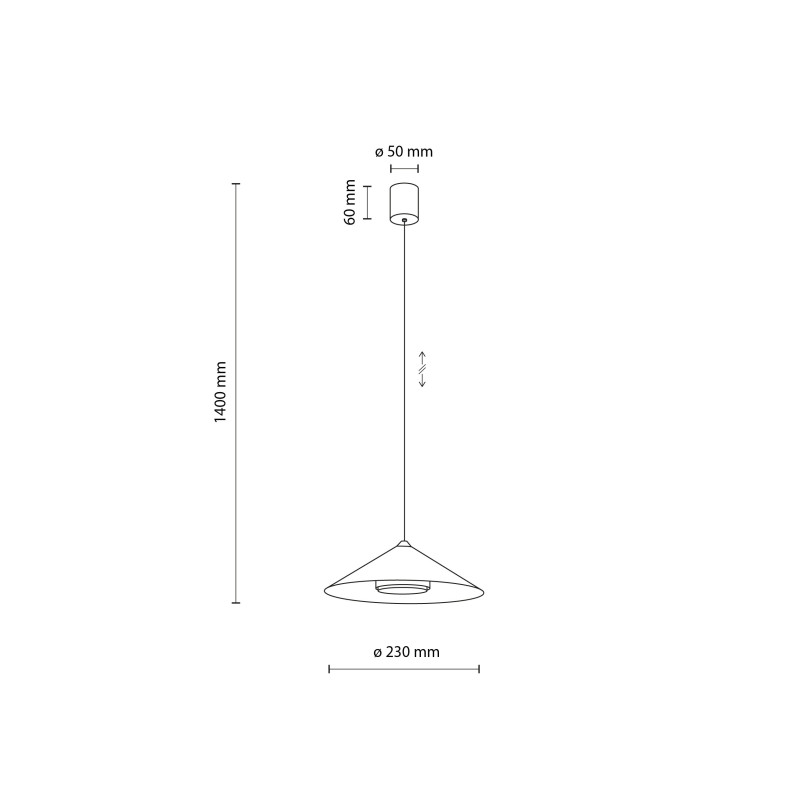 Lampa wisząca stożek Lume New | TK Lighting - Brązowa, Metalowa