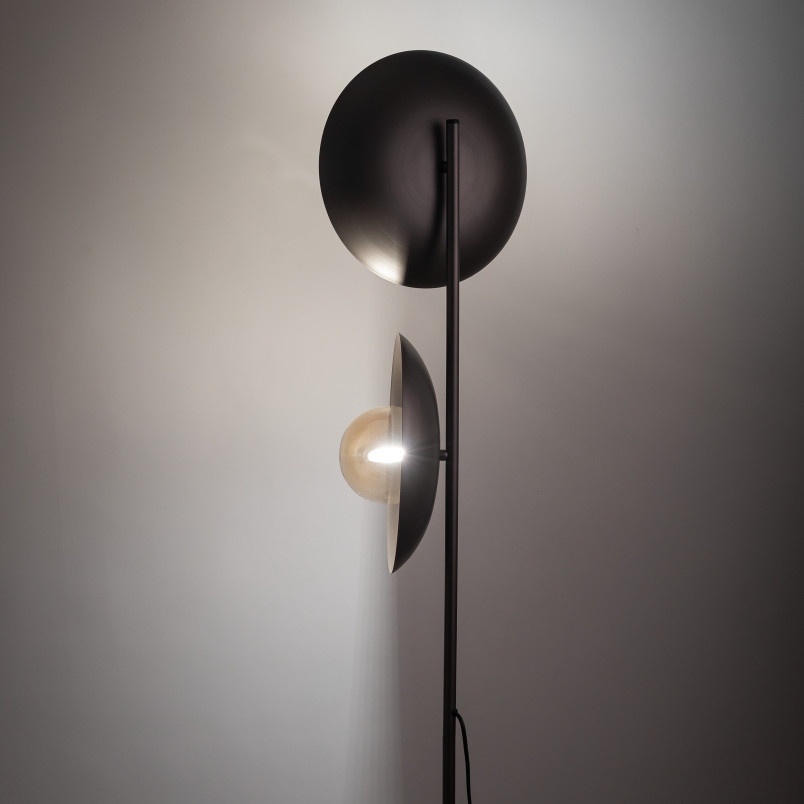 Lampa podłogowa TK Lighting Slate - 2 kule, brąz/bursztyn, 160cm