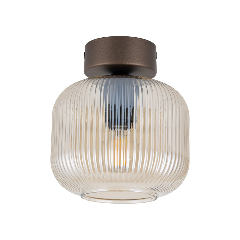 Plafon szklany retro Salvia TK Lighting | 15cm, brąz