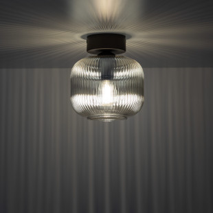 Plafon szklany retro Salvia TK Lighting | 15cm, brąz