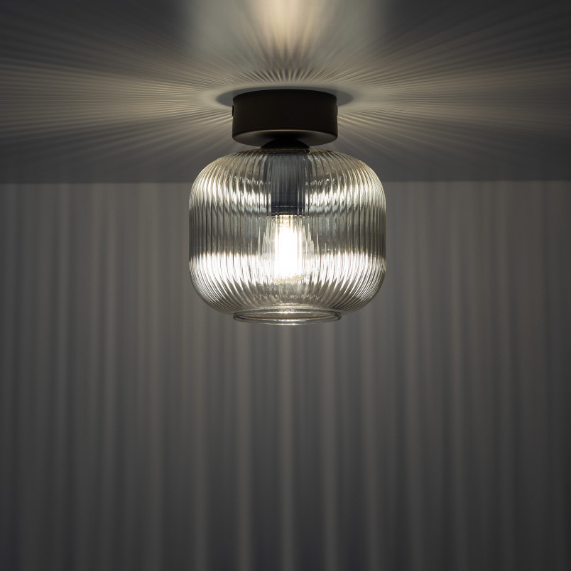 Plafon szklany retro Salvia TK Lighting | 15cm, brąz