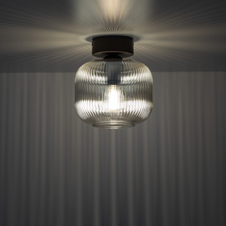 Plafon szklany retro Salvia TK Lighting | 15cm, brąz