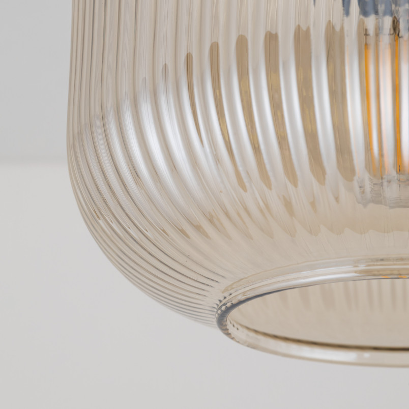 Plafon szklany retro Salvia TK Lighting | 15cm, brąz