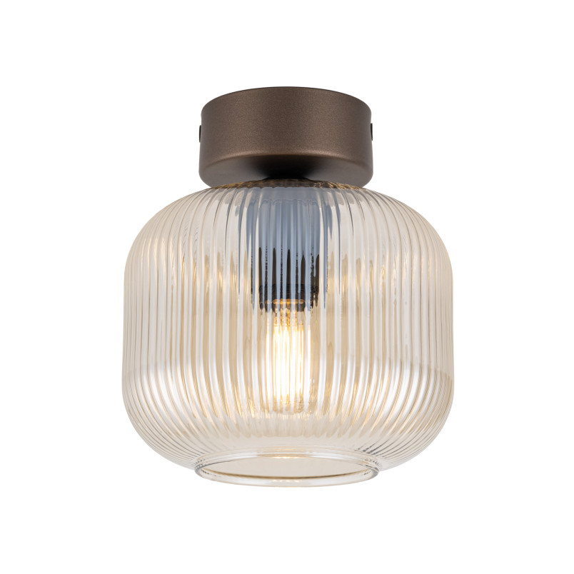 Plafon szklany retro Salvia TK Lighting | 15cm, brąz