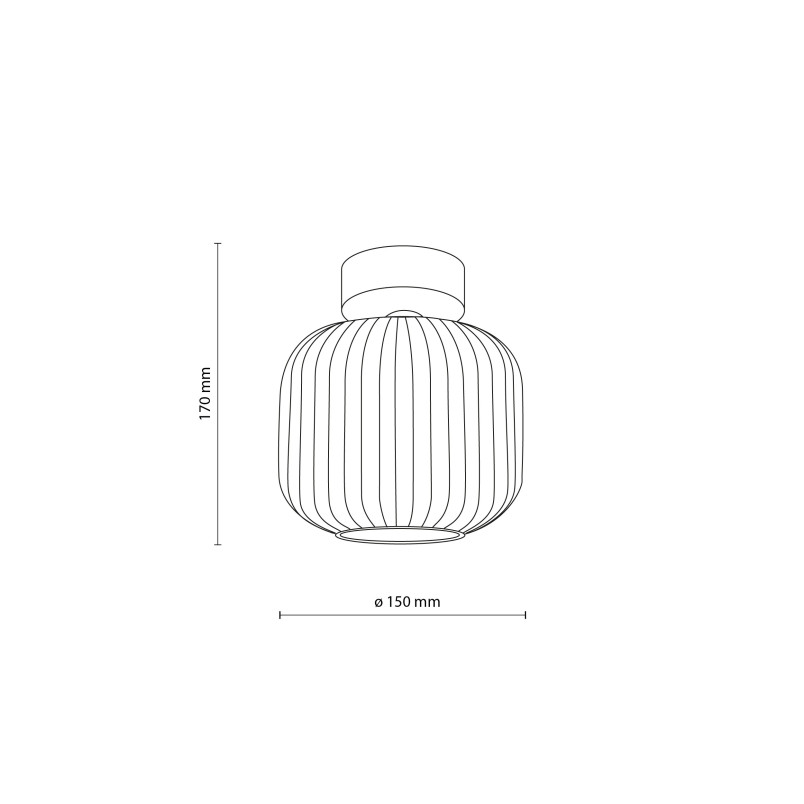 Plafon szklany retro Salvia TK Lighting | 15cm, brąz