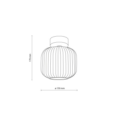 Plafon szklany retro Salvia TK Lighting | 15cm, brąz