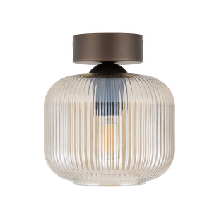 Plafon szklany retro Salvia TK Lighting | 15cm, brąz