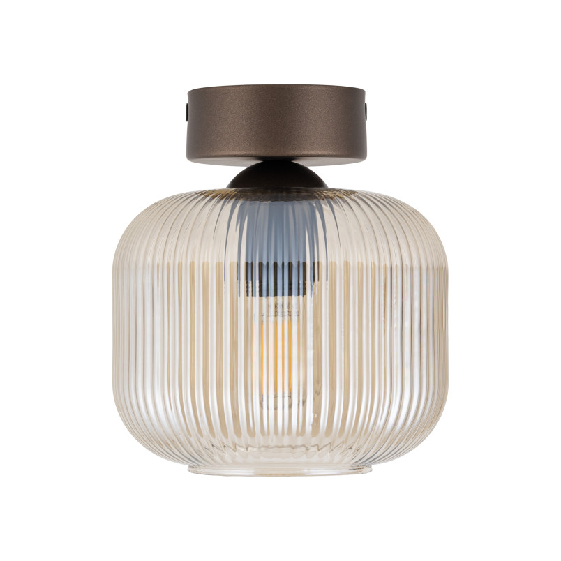 Plafon szklany retro Salvia TK Lighting | 15cm, brąz