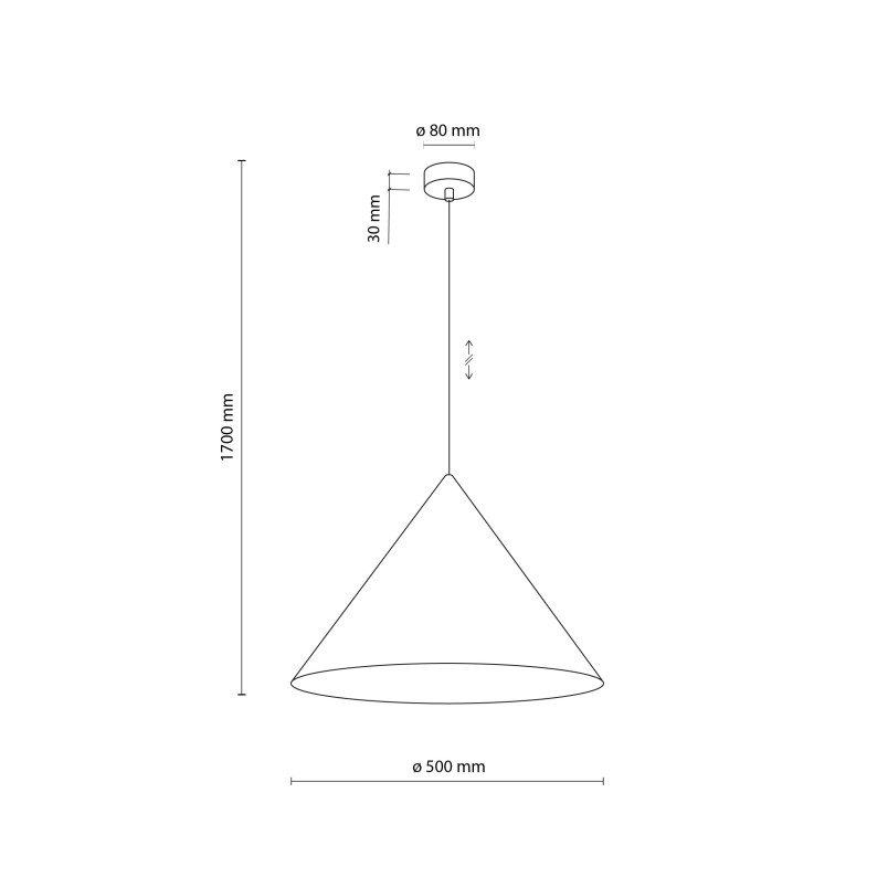 Lampa wisząca Cono New 50cm - Brązowa, Metalowa | TK Lighting