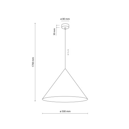 Lampa wisząca Cono New 50cm - Brązowa, Metalowa | TK Lighting