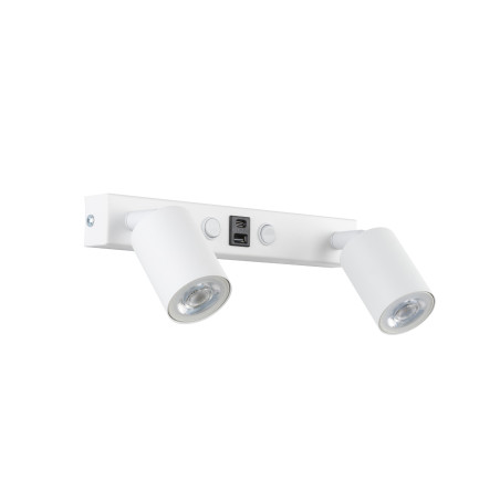Kinkiet podwójny Nex biały TK Lighting | USB i włączniki