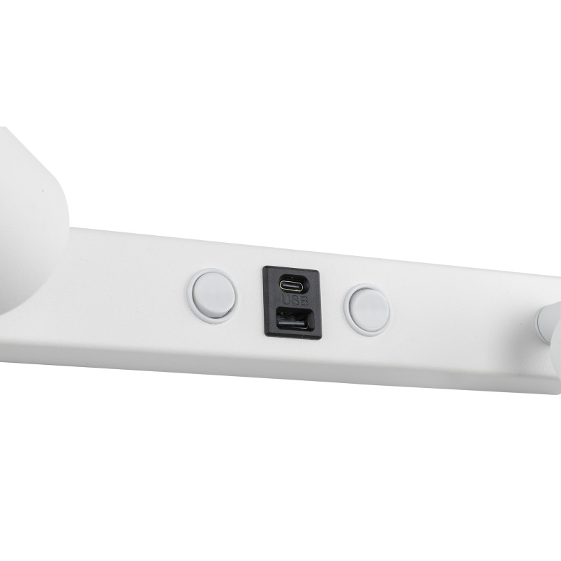 Kinkiet podwójny Nex biały TK Lighting | USB i włączniki