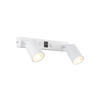 Kinkiet podwójny Nex biały TK Lighting | USB i włączniki