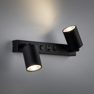Kinkiet podwójny Nex czarny TK Lighting | USB i włączniki