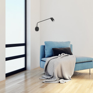 Kinkiet Nex czarny TK Lighting - tuba na wysięgniku z włącznikiem