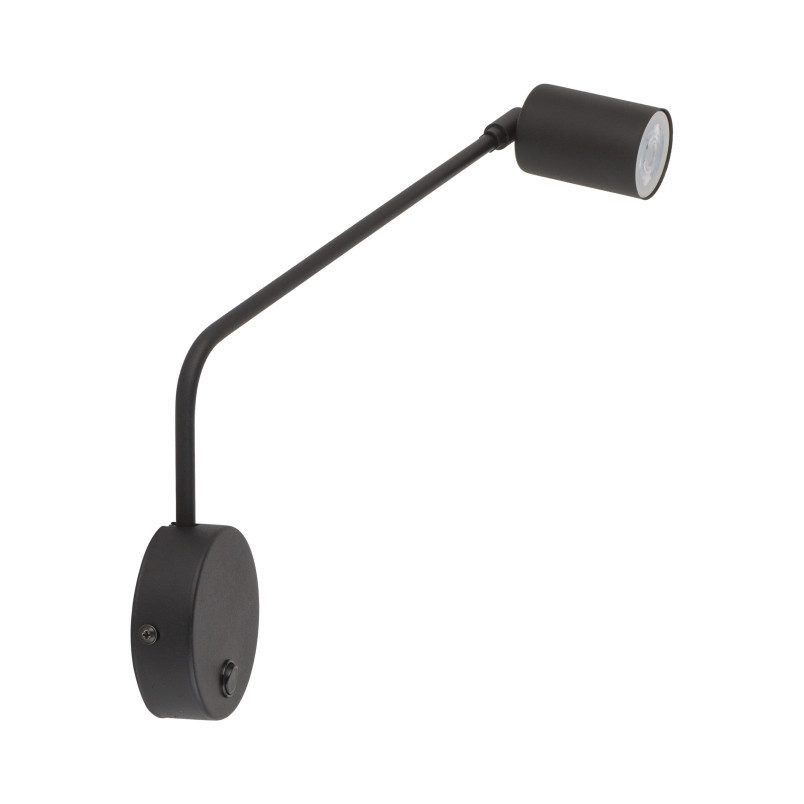 Kinkiet Nex czarny TK Lighting - tuba na wysięgniku z włącznikiem