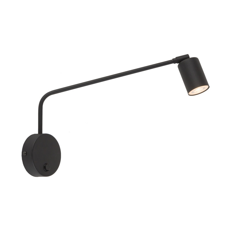 Kinkiet Nex czarny TK Lighting - tuba na wysięgniku z włącznikiem