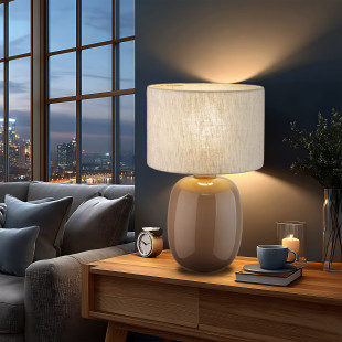 Lampa stołowa szklana Melody beżowa TK Lighting | Sklep z lampami