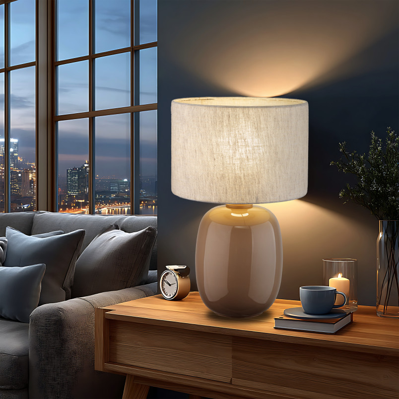 Lampa stołowa szklana Melody beżowa TK Lighting | Sklep z lampami