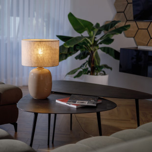 Lampa stołowa szklana Melody beżowa TK Lighting | Sklep z lampami