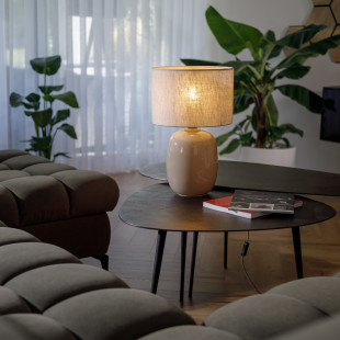 Lampa stołowa szklana Melody beżowa TK Lighting | Sklep z lampami
