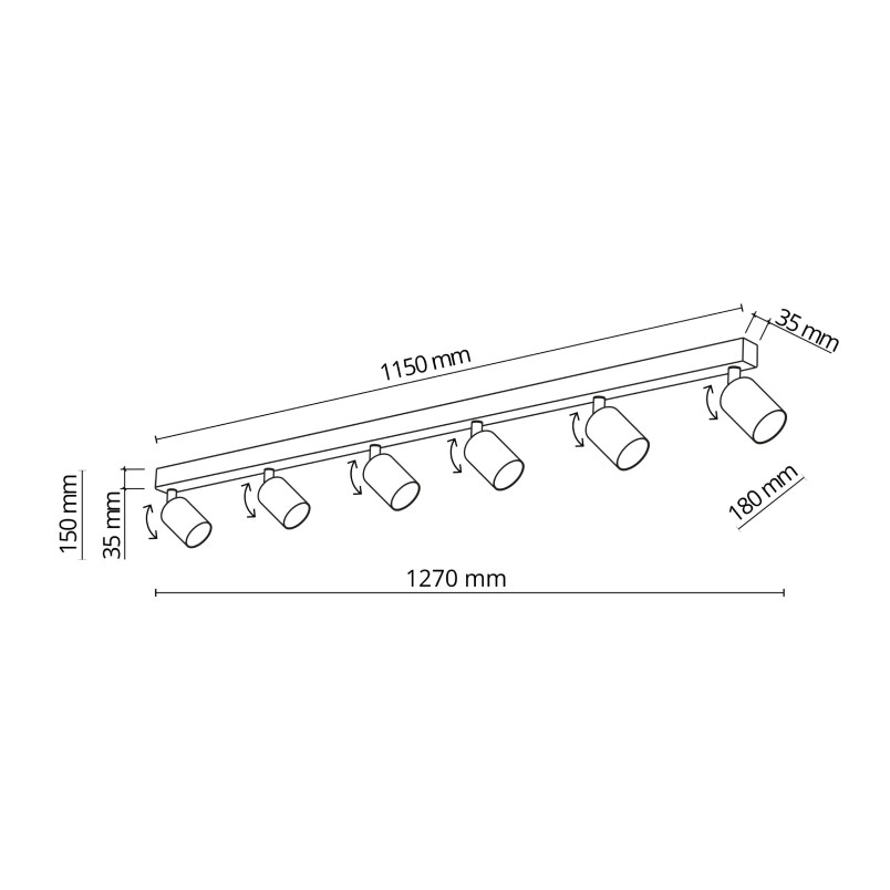 Reflektor sufitowy 6 punktowy Nex biały TK Lighting - TK Lighting