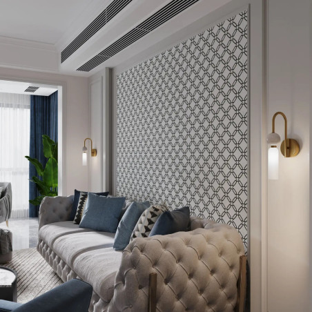 Kinkiet szklany Bilo I Yaskr - Elegancki design, biały marmur