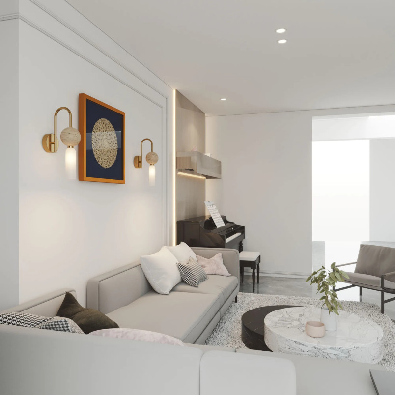 Kinkiet Bilo I z trawertynem | Yaskr - Luksusowy design