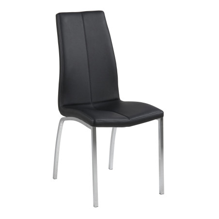 Krzesło Actona Asama - Nowoczesny design, Eko skóra, Czarny/Srebrny