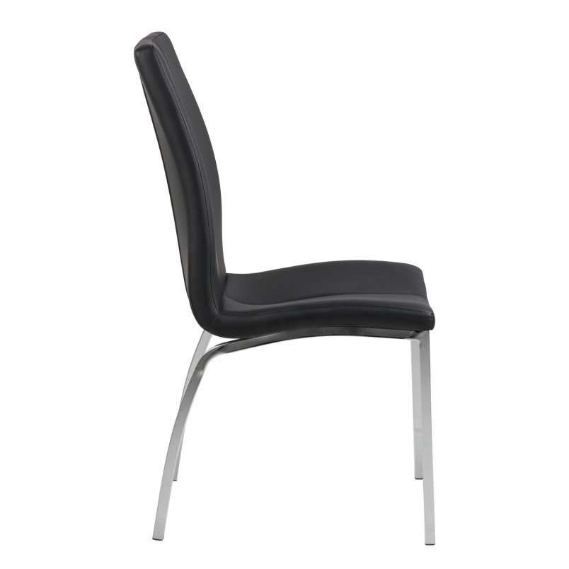 Krzesło Actona Asama - Nowoczesny design, Eko skóra, Czarny/Srebrny